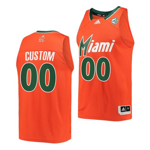 Custom Miami Hurricanes 2022 Reverse Retro Orange Jersey