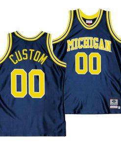 Custom Michigan Wolverines Throwback College Basketball Jersey Navy