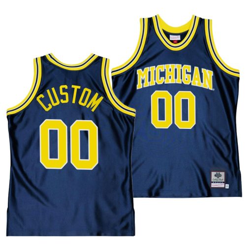 Custom Michigan Wolverines Throwback College Basketball Jersey Navy