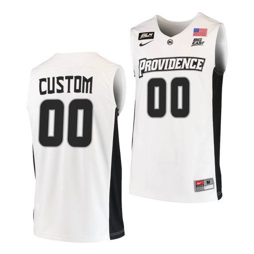 Custom Providence Friars 2021-22 College Basketball Blm White Jersey