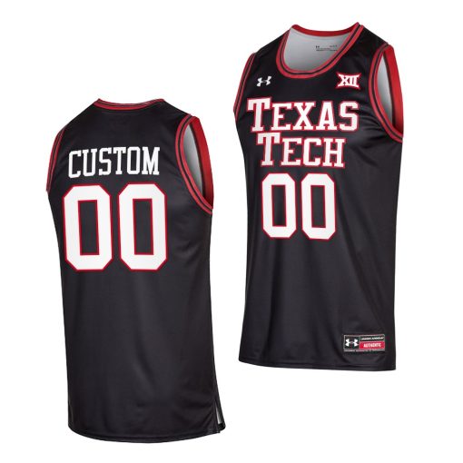 Custom Texas Tech Red Raiders 2022 College Basketball Black Jersey