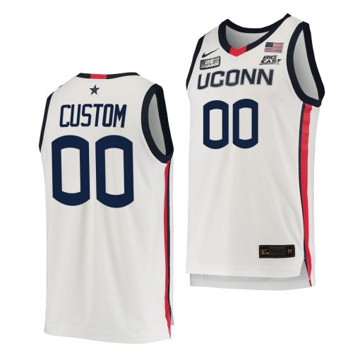 Custom Uconn Huskies 2021-22 College Basketball White Jersey