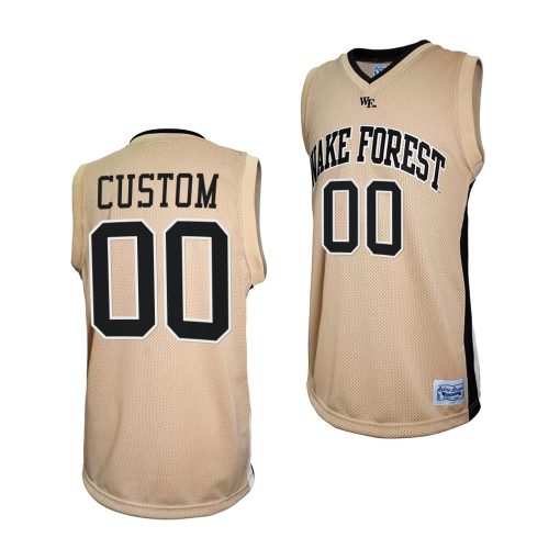 Custom Wake Forest Demon Deacons Retro Basketball Jersey Gold