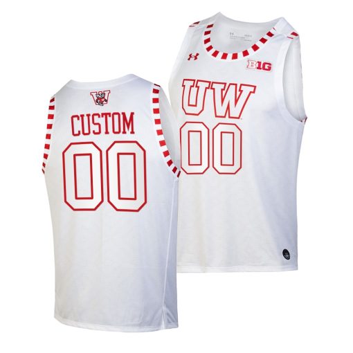 Custom Wisconsin Badgers 2021-22 By The Players Alternate Basketball White Jersey