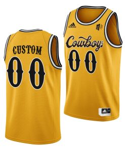 Custom Wyoming Cowboys College Basketball Gold Jersey 2022
