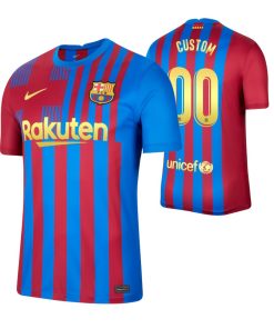 Custom Barcelona 122th Anniversary Golden Limited Jersey Blue