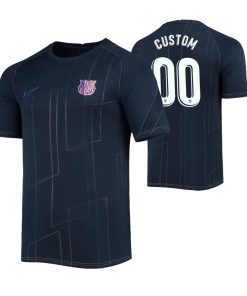 Custom Barcelona Blue 2021-22 Pre-Match Raglan Jersey