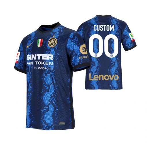 Custom Inter Milan 2022 Coppa Italia Champions Home Jersey Blue