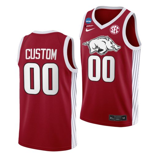 Custom 2022 NCAA March Madness Arkansas Razorbacks Red Elite 8 Jersey