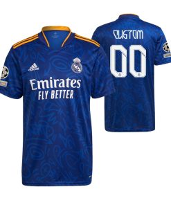 Custom Real Madrid 2022 UEFA Champions League Blue Away Jersey