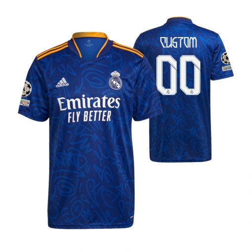 Custom Real Madrid 2022 UEFA Champions League Blue Away Jersey