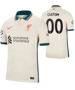 Custom Liverpool 2022 UEFA Champions League Tan Away Jersey