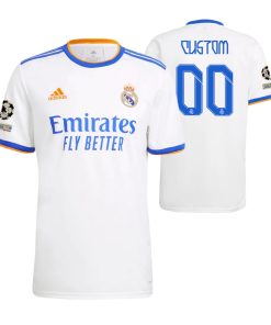 Custom Real Madrid 2022 UEFA Champions League White Home Jersey