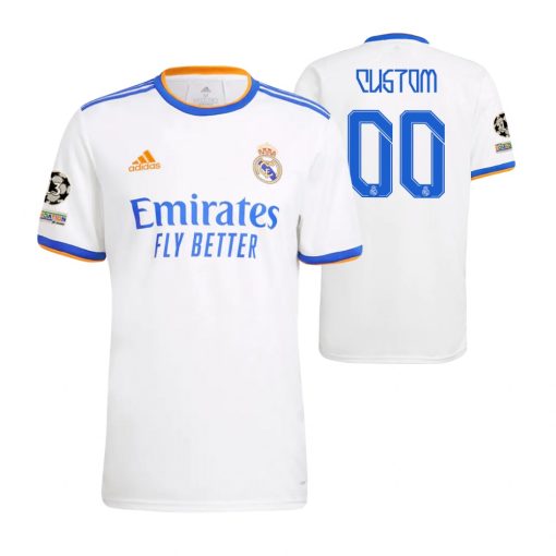 Custom Real Madrid 2022 UEFA Champions League White Home Jersey