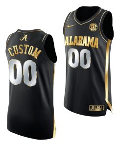 Custom Alabama Crimson Tide 2021 March Madness Sweet 16 Black Golden Jersey