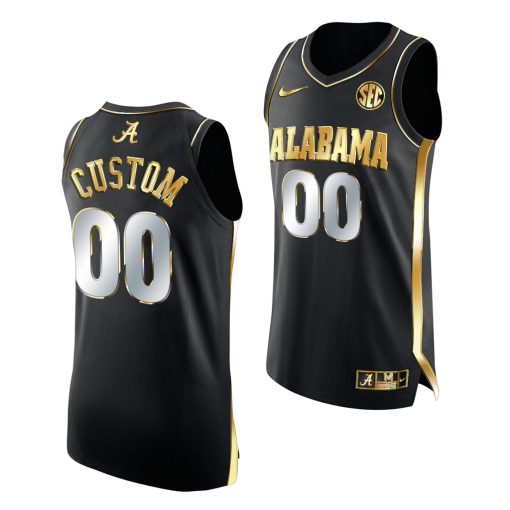 Custom Alabama Crimson Tide 2021 March Madness Sweet 16 Black Golden Jersey