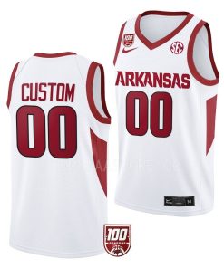 Custom Arkansas Razorbacks White 1Season Jersey 2022-23 College Basketball