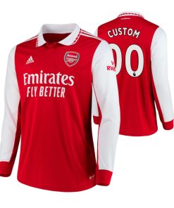 Custom Arsenal 2022-23 Home Long Sleeve Jersey Red