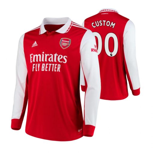 Custom Arsenal 2022-23 Home Long Sleeve Jersey Red