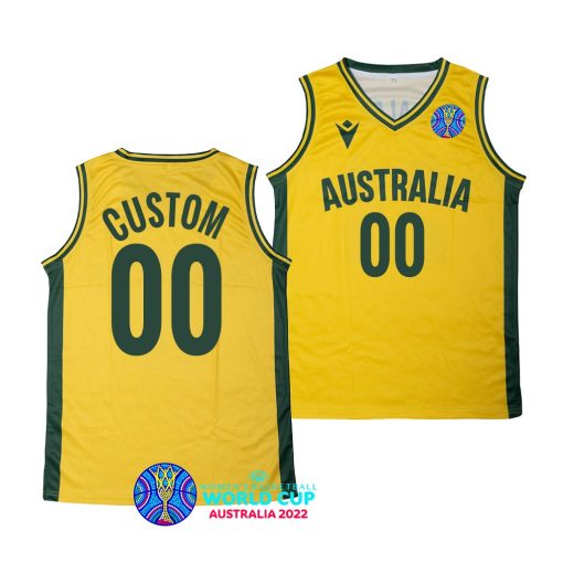 Custom Australia 2022 Fiba Womens Basketball World Cup Yellow Jersey Bronze Medal