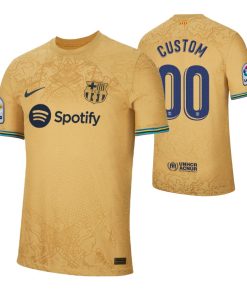 Custom Barcelona 2022-23 Away Gold Jersey