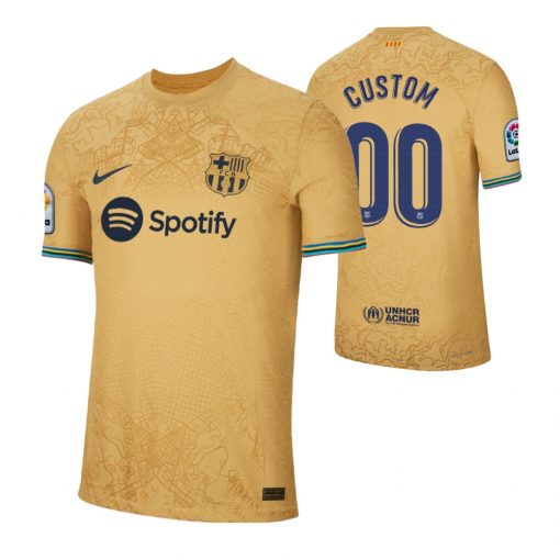 Custom Barcelona 2022-23 Away Gold Jersey