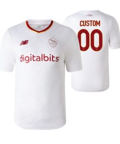 Custom AS Roma 2022-23 Away White Jersey
