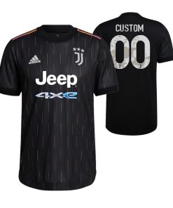 Custom Juventus Black 2021-22 Away Jersey