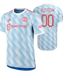 Custom Manchester United White 2021-22 Away Patch Jersey