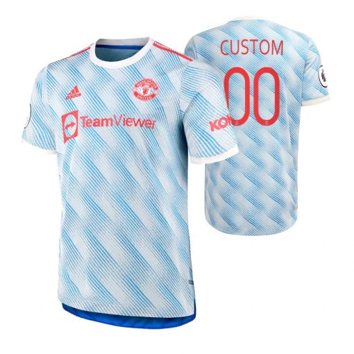 Custom Manchester United White 2021-22 Away Patch Jersey