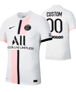 Custom Paris Saint-Germain White 2021-22 Away Jersey
