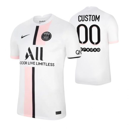 Custom Paris Saint-Germain 2021-22 Away Jersey White