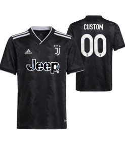 Custom Kids Juventus Black 2022-23 Away Jersey