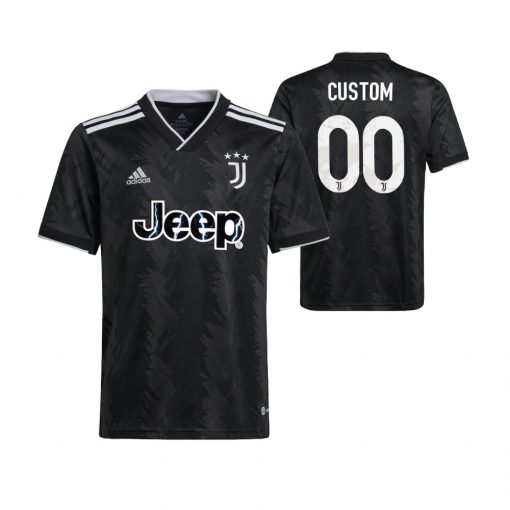 Custom Kids Juventus Black 2022-23 Away Jersey