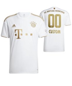 Custom Kids Bayern Munich White 2022-23 Away Jersey