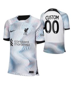 Custom Kids Liverpool White 2022-23 Away Jersey