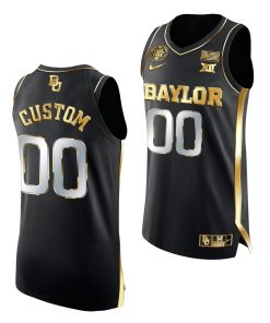 Custom Baylor Bears 2021 March Madness Final Four Black Golden Jersey