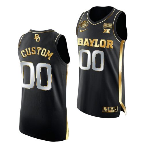 Custom Baylor Bears 2021 March Madness Final Four Black Golden Jersey