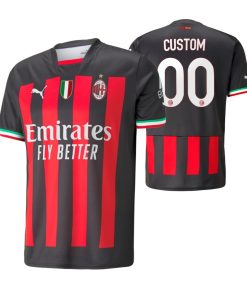 Custom AC Milan 2022-23 Home Jersey Black Red