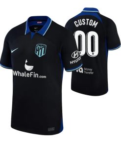 Custom Atletico de Madrid 2022-23 Away Jersey Black