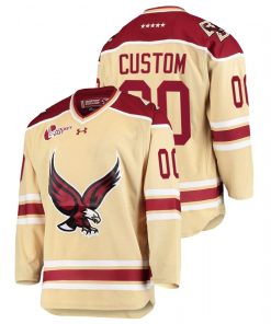 Custom Boston College Eagles Beige 2021-22 Alternate College Hockey Jersey