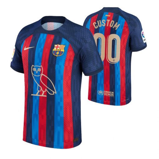 Custom Barcelona Drake OVO Sound logo Home Jersey Blue