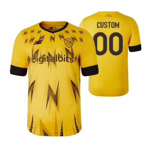 Custom AS Roma 2022-23 Esports Jersey Yellow