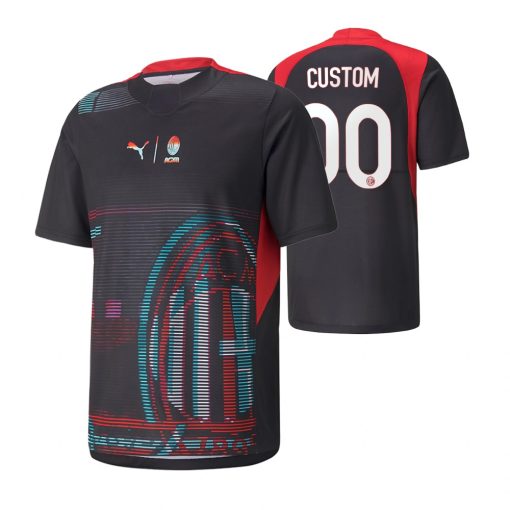 Custom AC Milan 2022-23 Esports Gameday Jersey Black