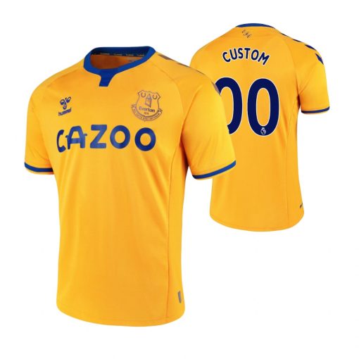 Custom Everton Yellow 2020-21 Away Short Sleeve Jersey