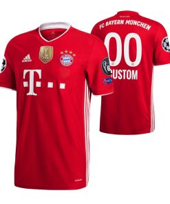Custom FC Bayern Munich Red 2020-21 2020 UEFA Champions of Europe 6-Time Winner Patch Jersey