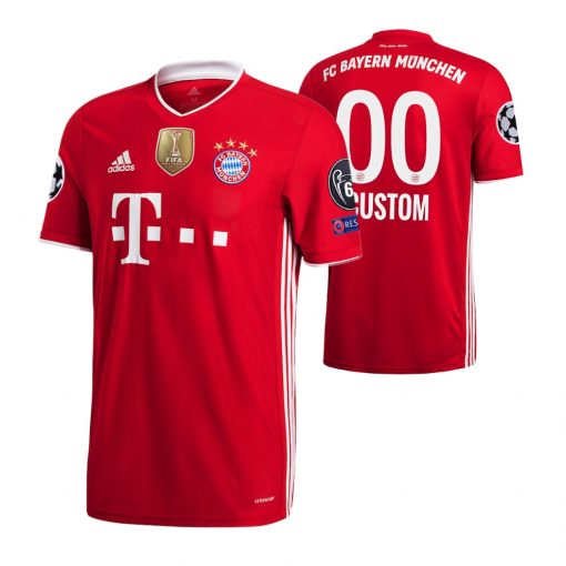 Custom FC Bayern Munich Red 2020-21 2020 UEFA Champions of Europe 6-Time Winner Patch Jersey