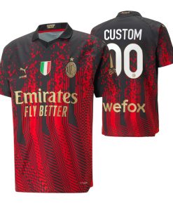Custom AC Milan 2023 Fourth Black Jersey