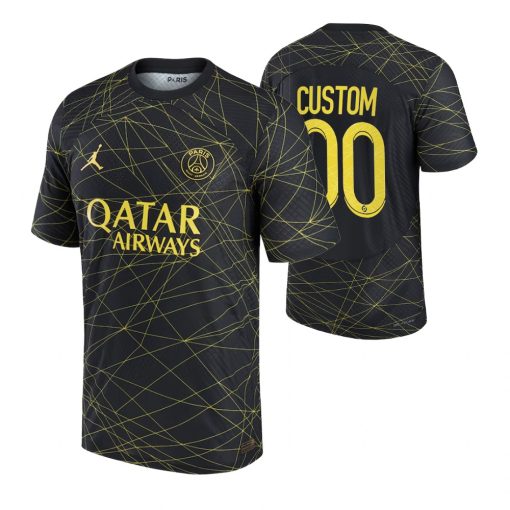 Custom Paris Saint-Germain 2023 Fourth Black Jersey