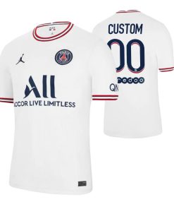 Custom Paris Saint-Germain 2021-22 Fourth Jersey White